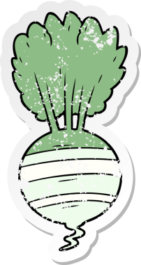 Bir insan tarafından çizilmiş karikatür kökü bitkisinin sıkıntılı çıkartması.