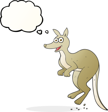 Bir insan tarafından çizilmiş serbest çizim balon karikatür kanguru