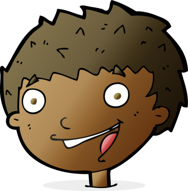 Bir insan tarafından çizilmiş gülen çocuk.