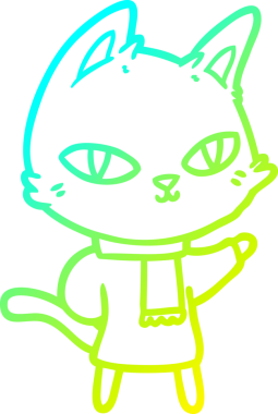 Bir çizgi film kedisinin insan tarafından çizilmiş soğuk çizgi çizimi.