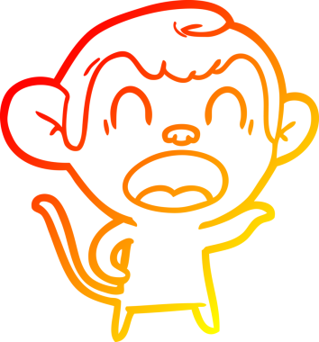 Bir insan tarafından çizilmiş bağıran çizgi film maymunu çizimi