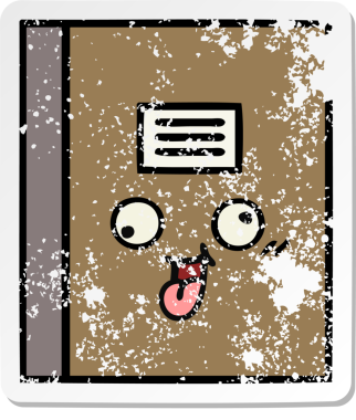 Bir insan tarafından çizilmiş şirin bir çizgi roman çıkartması.