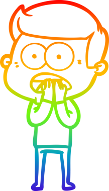 gökkuşağı gradyanı çizimi bir insan tarafından çizilmiş şok bir adam