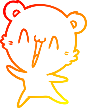 Bir insan tarafından çizilen mutlu ayı karikatürünü çiziyorum.