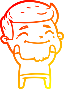 Bir insan tarafından çizilmiş mutlu bir çizgi film karakteri çizimi.