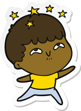 Bir insan tarafından çizilmiş bir karikatür çıkartması.