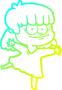 Bir insan tarafından çizilmiş gülümseyen bir karikatür çizimi