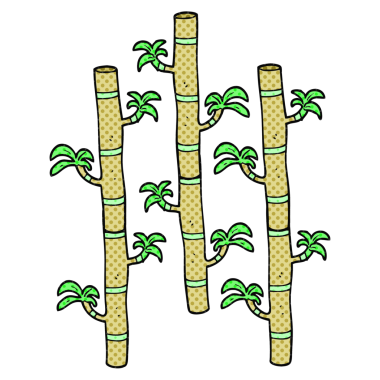 Bir insan tarafından çizilmiş el yazması çizgi roman tarzı bambu.