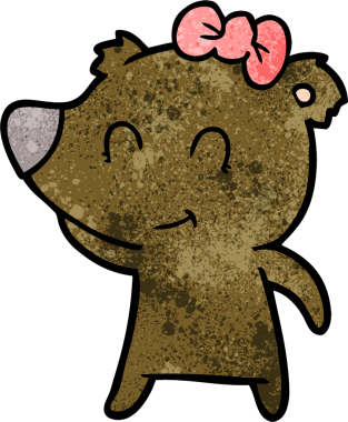 Bir insan tarafından çizilmiş dişi ayı çizgi filmi.