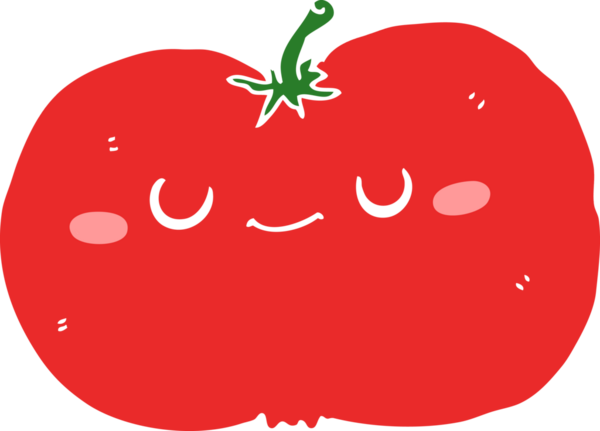 Bir insan tarafından çizilmiş düz renk çizgi film elması