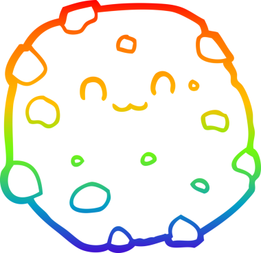 gökkuşağı gradyan çizimi bir insan tarafından çizilmiş bir çizgi film bisküvisi