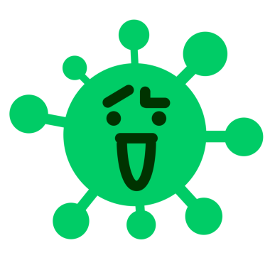 Bir insan tarafından çizilmiş kaş virüsü olan sevimli bir yüz.