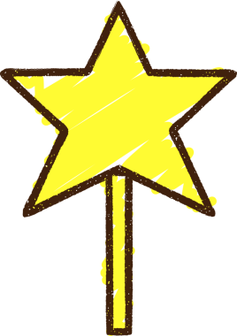 Bir insan tarafından çizilen sihirli değnek tebeşiri