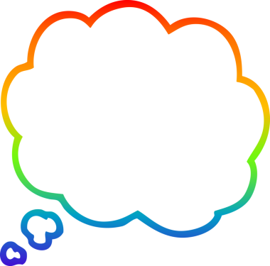 gökkuşağı gradyan çizgi çizimi bir insan tarafından çizilmiş bir çizgi düşünce baloncuğu