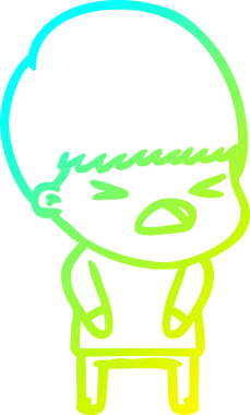 Bir insan tarafından çizilen bir çizgi filmin soğuk gradyan çizimi.