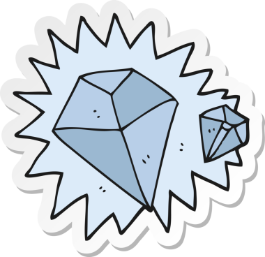 Bir insan tarafından çizilmiş karikatür elmaslarının çıkartması.