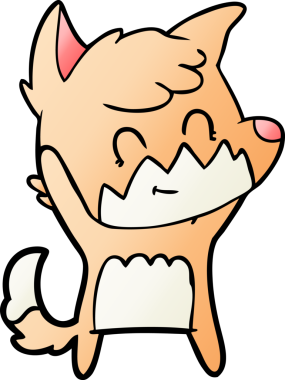 Bir insan tarafından çizilmiş çizgi film dostu tilki.