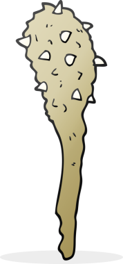 Bir insan tarafından çizilmiş karikatür taş devri kulübü.