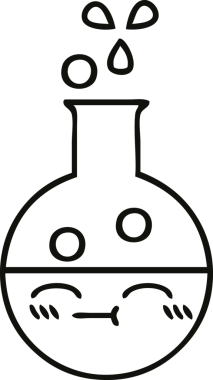 Bir insan tarafından çizilmiş bir test tüpünün çizgi çizimi