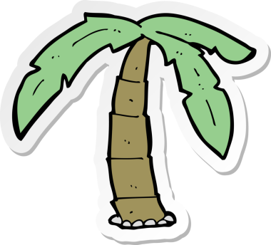 Bir insan tarafından çizilmiş bir palmiye ağacının çıkartması.