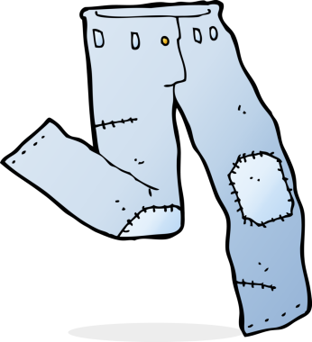 Bir insan tarafından çizilmiş eski bir kot pantolon.