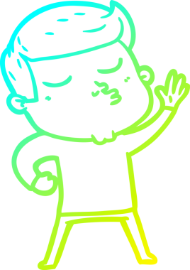 Çizgi film mankeni bir adamın insan tarafından çizilmiş soğuk gradyan çizimi.