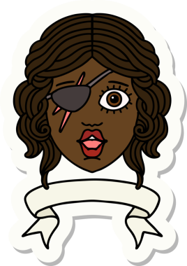 Bir insan tarafından çizilmiş afişi olan düzenbaz bir karakterin çıkartması.