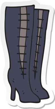 Bir insan tarafından çizilmiş çizmelerin çıkartması.