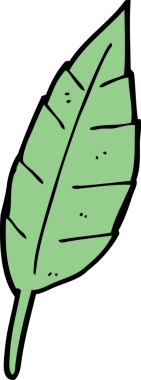 Bir insan tarafından çizilmiş çizgi film yaprağı.