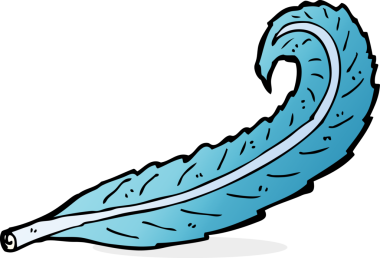 bir insan tarafından çizilmiş karikatür tüyü