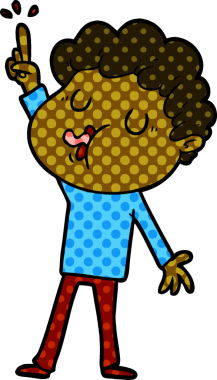 Bir insan tarafından çizilmiş çizgi film şarkıcısı.