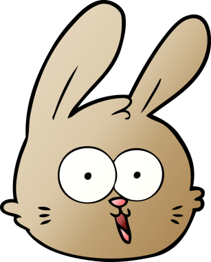 Bir insan tarafından çizilmiş tavşan yüzü.