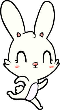 Bir insan tarafından çizilmiş şirin çizgi film tavşanı.