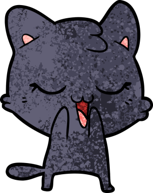 Bir insan tarafından çizilmiş çizgi film kedisi.