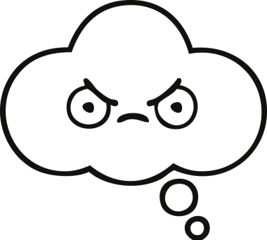 Bir insan tarafından çizilmiş bir düşünce baloncuğunun çizgi çizimi