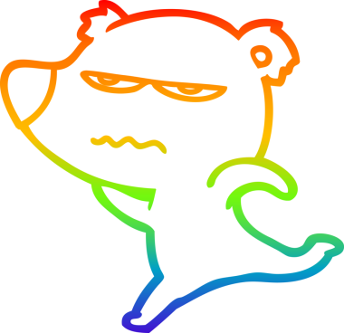 Bir insan tarafından çizilen kızgın ayı karikatürünün çizimi.