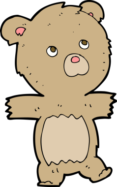 Bir insan tarafından çizilmiş sevimli oyuncak ayı.