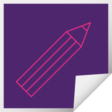 Bir insan tarafından çizilmiş kalem vektörü resimleme kare soyma etiketi