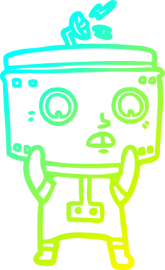 Bir insan tarafından çizilmiş soğuk gradyan robot çizimi