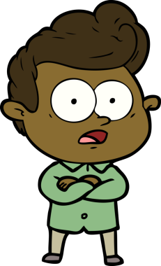 Bir insan tarafından çizilmiş çizgi film bakışlı adam.