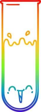 gökkuşağı gradyan çizgi çizimi bir insan tarafından çizilmiş mutlu test tüpü