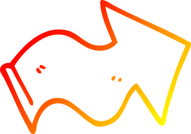 Bir insan tarafından çizilmiş bir çizgi filmin sıcak gradyan çizimi