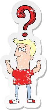 İnsan tarafından çizilmiş bir karikatürcünün gerilemiş retro yapıştırması.