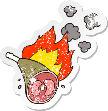 Bir insan tarafından çizilmiş et karikatürünün gerilmiş yapıştırması.