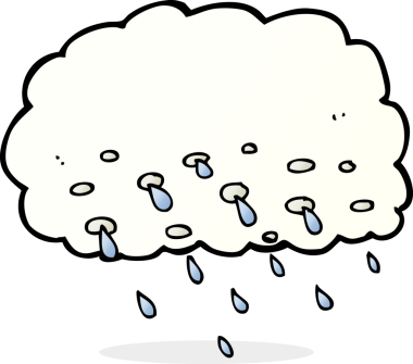 bir insan tarafından çizilmiş yağmur bulutu