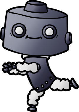 Bir insan tarafından çizilmiş çizgi film robotu