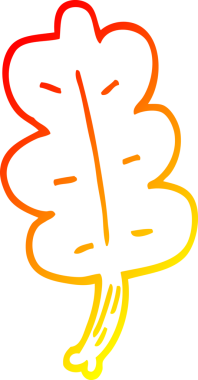 Bir insan tarafından çizilen güz yaprağının sıcak çizgi çizimi