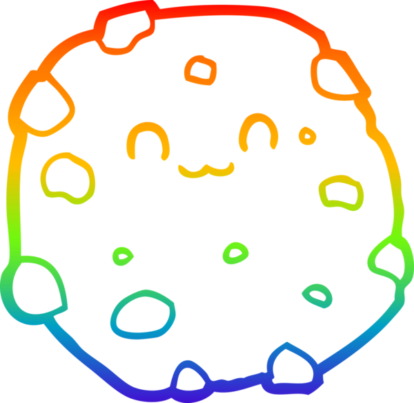 gökkuşağı gradyan çizimi bir insan tarafından çizilmiş bir çizgi film bisküvisi