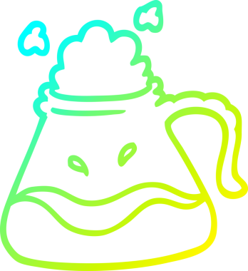 Bir insan tarafından çizilmiş bir kahve sürahisinin soğuk gradyan çizimi.