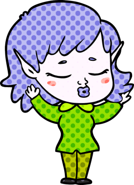 Bir insan tarafından çizilmiş güzel elf kızı.